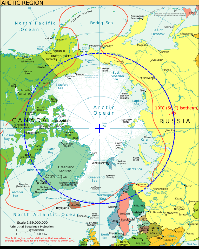 Map of The Arctic Circle